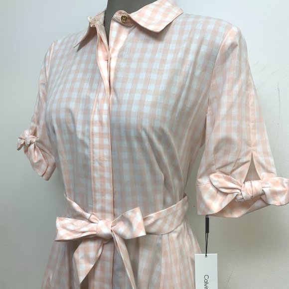 NEW CALVIN KLEIN COTTON SHIRT DRESS - Picture 4 of 6